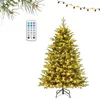Image de Sapin de Noël LED 180cm COSTWAY-350 Lumières-Télécommande Minuterie-Mémoire Intelligente-11 Modes dEclairage-Luminosité Réglable