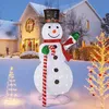 Image de COSTWAY Bonhomme de Neige Éclairé 150 cm Décoration de Noël Pré-éclairée avec 180 Lumières LED Chapeau et Écharpe pour