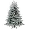 Image de RELAX4LIFE Sapin de Noël 135cm Arbre de Noel Slim Enneigées avec LED Pieds de Sapin de Noël en Métal (688 Branches)