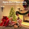 Image de Sapin de Noël Artificiel Lumineux - RELAX4LIFE - 240CM - 1335 Feuilles PE et PVC - Arbre de Noël - 81 Pommes Pin - Socle en Métal