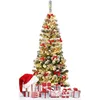 Image de RELAX4LIFE Arbre de Noël LED 140cm au Crayon Floqué de Neige Base Pliable en Métal Sapin de Noël pour Fêtes Festival 242