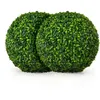 Image de COSTWAY 2 Boules de Buis Artificielles 40 cm Plantes de Décoration Résistante aux UV Intérieure&Extérieur pour Cour Balcon