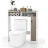 Image de Costway Meuble Wc Au-dessus De Toilettes,meuble De Salle De Bain Avec 2 Compartiments,84x17x128cm Blanc