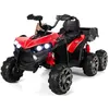Image de COSTWAY Quad Électrique 12V pour Enfants avec 6 Roues 4 Moteurs Coffre Arrière LED Musique Histoire USB 3+ Ans Rouge