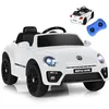 Image de GOPLUS Voiture Électrique Enfant 3-8 Ans 12V Coccinelle avec Télécommande 24G1 Place avec LED-Bluetooth-USB3-5 KM-HBlanc