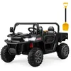 Image de DREAMADE Voiture Électrique 2 Sièges Enfants 3-8Ans 12V-Tracteur Électrique avec Télécommande-Entrepôts Basculant-50KG Max- Noir