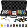 Image de DREAMADE Ensemble Complet de Jetons de Poker Mallette Poker en Aluminium de 500 Pièces 5 Dés Jeux de Cartes pour Voyage Fête