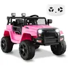 Image de Voiture Électrique Enfants   JEEP - 12V   Télécommande - Vitesse Élevée/Basse  Démarrage à une Touche   Musique et Phare - Rose
