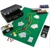 Image de Mallette de Poker Portable - DREAMADE - en Aluminium - Mélangeur Automatique - 2 Jeux de Cartes et 300 Jetons - 39X315X135CM Noir