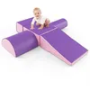 Image de COSTWAY 5PCS Blocs de Construction en Mousse Housse en PU Modules de Motricité pour Enfants Jouets Éducatifs 9 Mois+ pour Ramper