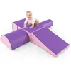 Image de Costway 5pcs parcours motricité bébé en mousse epe avec housse en pu, module motricité bébé avec fermeture clair, jouets éducatifs colorée pour ramper grimper pour enfants d'âge préscolaire