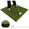 Image de COSTWAY Tapis d’Entraînement de Golf 152 x 117 x 2cm avec 2 Positions de Tee et 2 Bâtons dAlignement 6 Trous de Tee Pré-percés