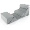 Image de Costway ensemble de 7 oreillers compensés en mousse à mémoire, oreiller de lecture, coussins orthopédiques, housse lavable, ergonomiques pour post-chirurgie, femme enceinte, douleur, gris