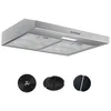 Image de FIREGAS Hotte Aspirante 60cm Extracteur de Cuisine Sans Évacuation 3 Vitesses Avec Filtres à Charbon Argent