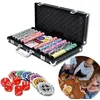 Image de Mallette de poker UISEBRT avec 500 jetons Laser 2 plateaux 5 dés 3 boutons Dealer Boîtier en Aluminium Noir