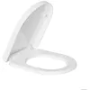 Image de TODOT Abattant WC Blanc Duroplast Thermoplastique Déclipsable Forme D avec Frein de Chute Charnière Réglable 44.5 x 36.2 x 5.8 cm
