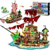 Image de INSOON Navire Pirate 1854 Pièces 2-en-1 - Île Naufragée Lumineuse Jeu de Construction Ultra-Détaillé Réaliste Cadeau Enfant 10+ans