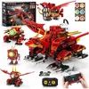 Image de Robot Dragon Télécommandé 5-en-1 Jeu de Construction 354 PCS avec Lumineux LED - Contrôle APP Télécommande - Cadeau Enfants 6+ Ans