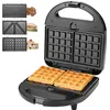 Image de KOTICIDSIN Gaufrier multifonction 3-en-1 Croque-Monsieur Grill et Gaufrier 750W Noir