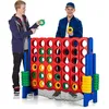 Image de COSTWAY Jeux Puissance 4 Géant 4-à-la-Suite pour Enfant avec Filet pour RécupérerLeviers à Enclencher des Jetons 42 Anneaux