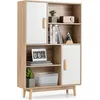 Image de Costway Bibliothèque, Étagère À 4 Niveaux Avec 2 Portes