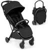 Image de Poussette Compacte Bébé COSTWAY-Pliant par Gravité à une Main-Dossier Incliné-Auvent Repose-pieds Réglables-0-36 Mois-15KG--Noir