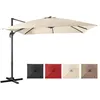 Image de COSTWAY Parasol Déporté Inclinable 3x3M avec Base Croisée Rotation à 360°Manivelle8 BaleinesEvent pour JardinTerrasse Beige