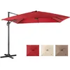 Image de Costway Parasol Déporté Inclinable 3x3m Avec Base Croisée Rotatif À 360°,manivelle,8 Baleines