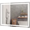 Image de Costway Miroir De Salle De Bain Led 80 X 60 Cm, Avec Luminosité Et Température De Couleur Réglables