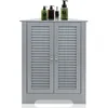 Image de COSTWAY Armoire dAngle Meuble de Rangement 63x32x815 cm 2 Portes à Volet et Étagère Réglable pour Salon Chambre Bureau Gris