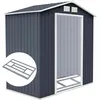 Image de Abri de Jardin en Métal - RELAX4LIFE - 27M2 - Portes Coulissantes - 2 Fenêtres - Cabane de Jardin Exterieur - 213X127X185CM - Gris
