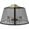 Image de COSTWAY Moustiquaire pour Parasol/Tonnelle Cylindrique 25-3M avec 2 Portes Double Fermeture Éclair Cordon de Serrage Réglable Noir