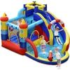 Image de Costway Aquatique Gonflable 6 En 1 Avec Toboggan Incurvé Piscine À Eclaboussures Jeu Cible Et Canon À Eau