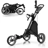 Image de COSTWAY Chariot de Golf Pliable à 6 Roues Sangle Elastique Porte-parasol Réglable et Porte-gobelet Sac Recouvert dAluminium Gris