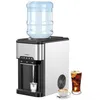 Image de COSTWAY Machine à Glaçons avec Fontaine dEau Froide/Chaude 3 en 1 20kg/24h 340 W Cube de Glace 10-13 min 12 Pièces pour Bar