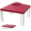 Image de COSTWAY Toile de Rechange pour Pavillon 3x3m en Polyester Toile Double Niveau Trous de Drainage Attaches Auto-agrippantes Vin Rouge