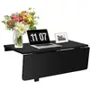 Image de Costway table pliante cuisine table rabattable murale-double plateaux pliable 80×60cm(l x l) pour entrée bureau cuisine-noir