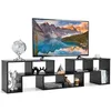 Image de COSTWAY 65 Meuble TV en 3 Pcs Modulaire Étagère Bibliothèque Modulable pour Salon Chambre Meuble TV Bois 135x30x43cm Noir