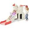 Image de COSTWAY Toboggan pour Enfant 6 en 1 - Glisse de 140 CM 3-8 Ans Toboggan Intérieure & Extérieure Rose