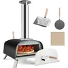 Image de GIANTEX Four Pizza en Fer Extrieur-Four BoisGranulsCharbon-avec Pierre Pizza 13-ThermomtreChemine Amovible- 450C