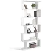Image de RELAX4LIFE Bibliothèque à 6 Niveaux en Bois avec Design Zig Zag Étagère de Rangement Anti-basculement Blanc
