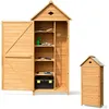 Image de RELAX4LIFE Abri de Jardin en Bois de Sapin Certifié FSC avec Porte Verrouillable&Toit Cabanon Extérieur 80x45x177cm