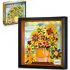 Image de Briques mini led encadrement tableau sunflowers 807 pieces abs 3,6 mm cadre noir pour montage mural ou pose sur table usb 151498_AAAPO04436_6_DROPFR