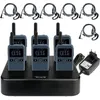 Image de Retevis RB619 Talkie Walkie PMR446 1650mAh avec Chargeur à Six Ports VOX avec Écouteurs pour Hôtels Écoles(6 Pack Bleu Marine)