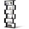 Image de Bibliothèque étagère pour livres meuble rangement de 6 niveaux contemporaine noir en bois 80x23x192cm