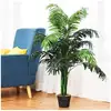 Image de Giantex arbre artificiel plante artificielle en pot convient pour intérieur ou extérieur palmier aréca vert 110cm