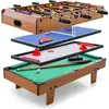 Image de Costway 4 en 1 baby-foot pour enfantsadultes avec billard, hockey, tennis de table, marqueur, accessoires riches