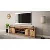 Image de Meuble tv 200x57x35 cm couleur vieux bois grange meuble hi-fi luxueux sideboeard à poser
