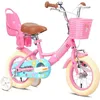 Image de Glerc 16 Zoll Kinderfahrrad für 4 5 6 7 Jahre alte Kleine Mädchen niedliche Fahrräder mit Korb Stabilisatoren und Glocke Rose