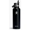 Image de Gourde Hydro Flask 21 Oz Standard Mouth avec bouchon Flex Straw Cap noir